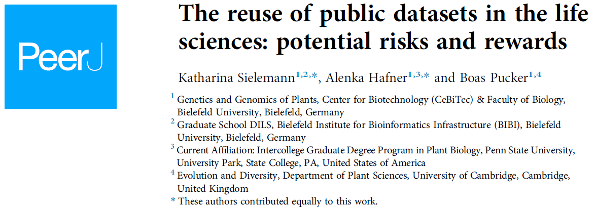 The reuse of public datasets in the life sciences: potential risks and rewards